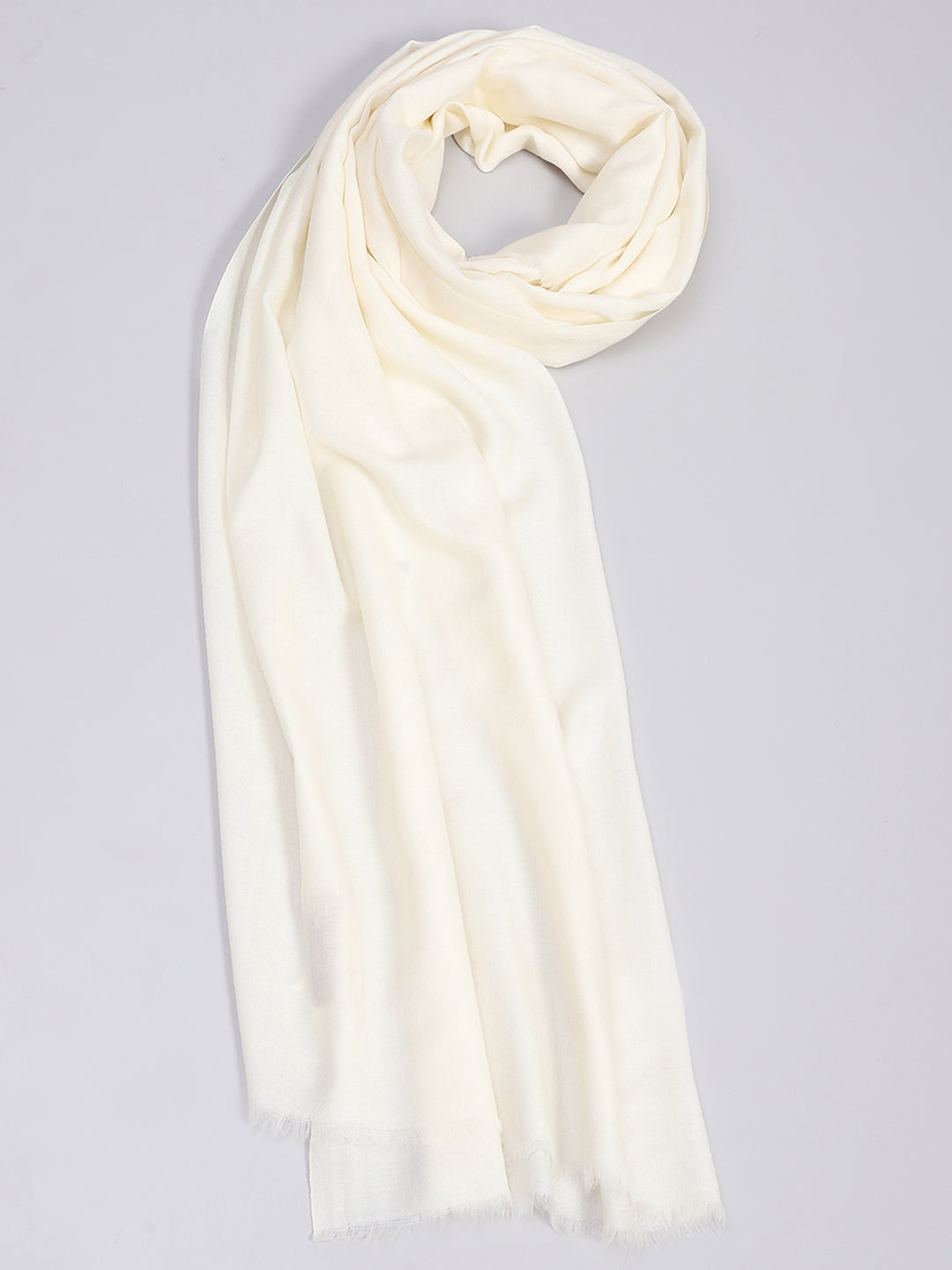 Women White Solid Reversible Shawl