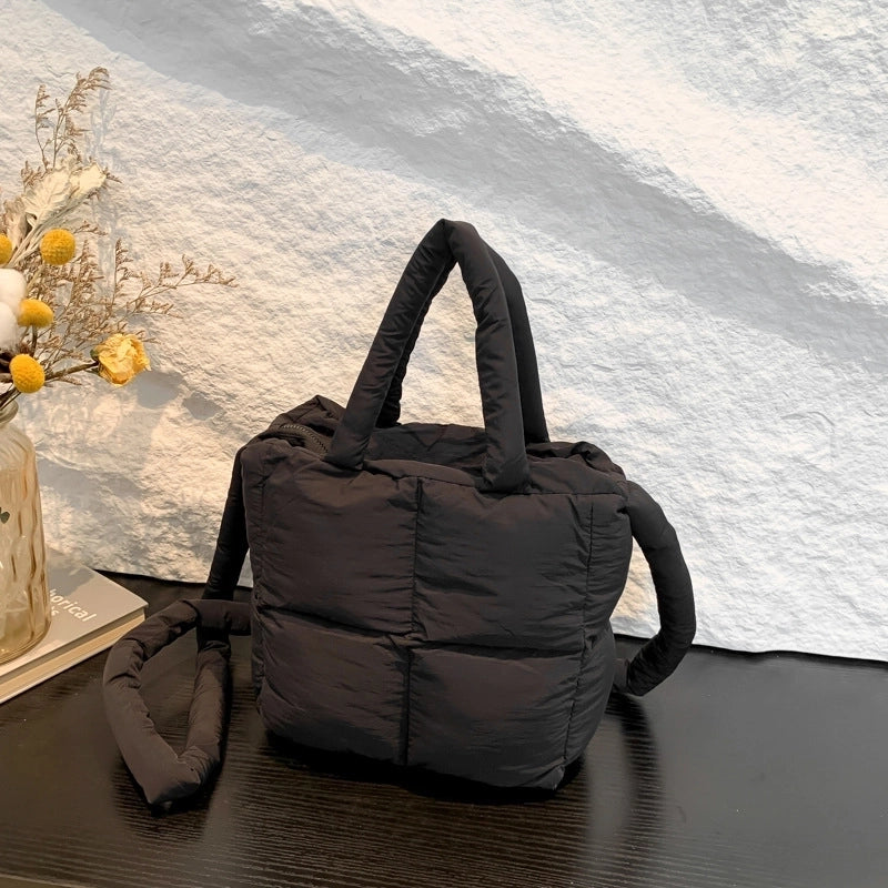 Women's Medium Oxford Cloth Solid Color Classic Style Square Zipper Handbag Crossbody Bag