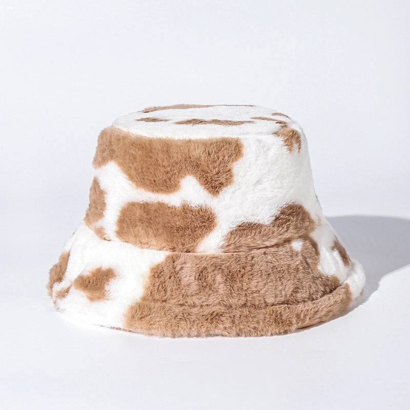 Unisex Vintage Style Cow Pattern Big Eaves Bucket Hat