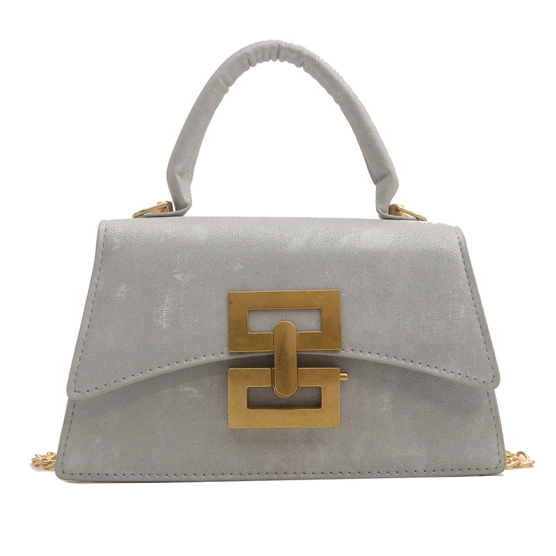 Women's Medium Pu Leather Solid Color Vintage Style Streetwear Square Lock Clasp Crossbody Bag