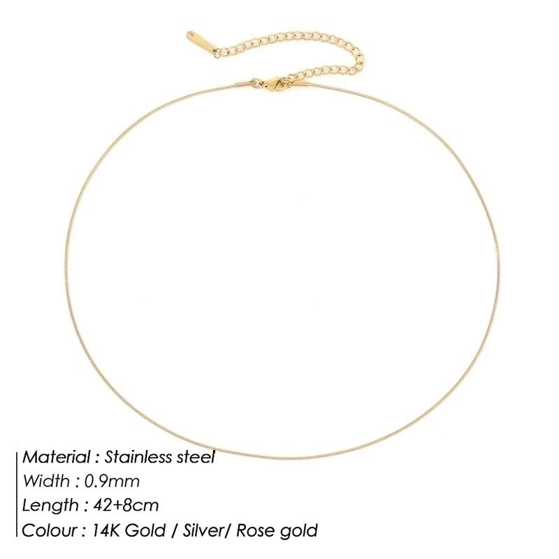 Stainless Steel 14K Gold Plated Fashion Plating U Shape Necklace