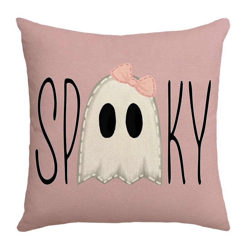 Halloween  Pumpkin Letter Ghost Linen Pillow Cases Couch & Sofa Decor