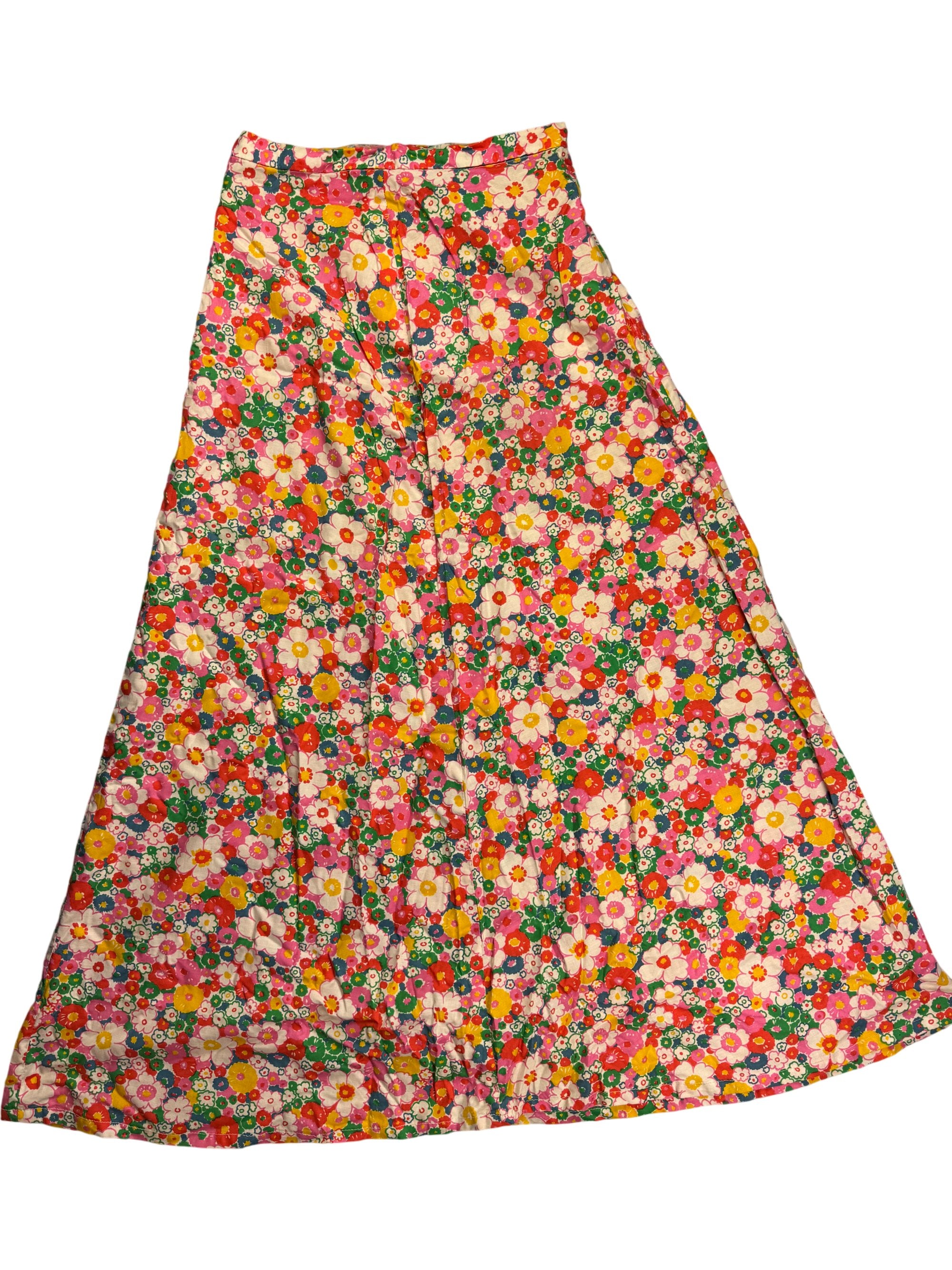 60's Floral Maxi Skirt