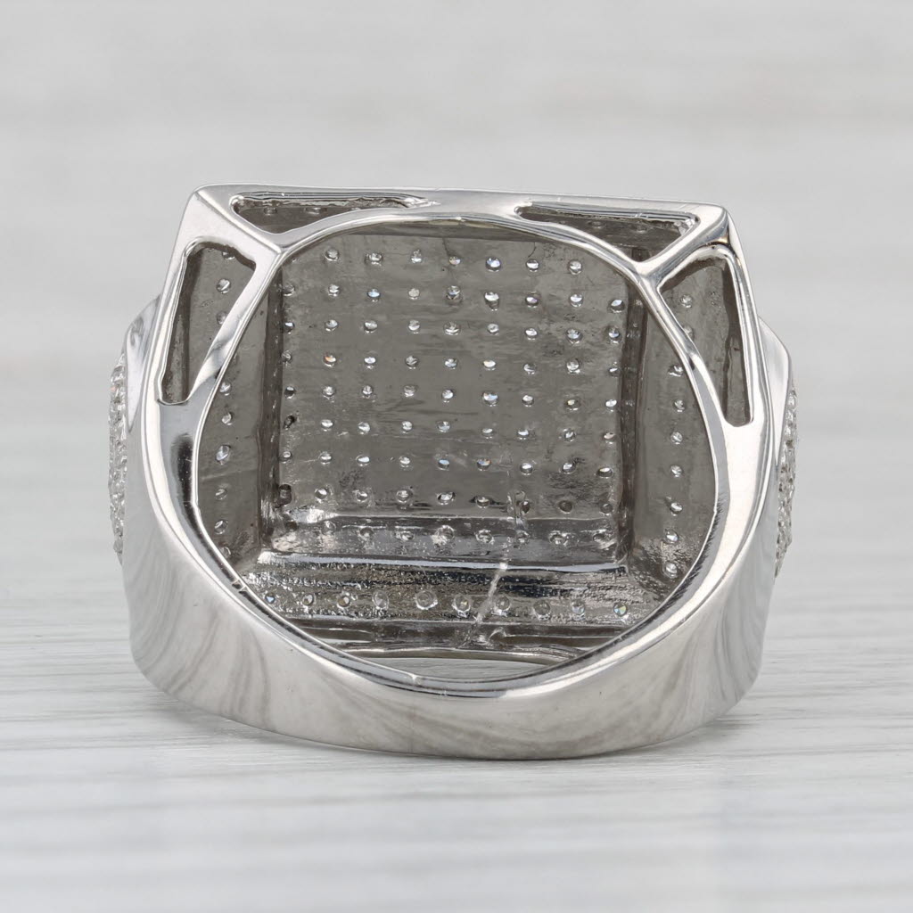0.50ctw Pave Diamond Halo Ring 10k White Gold Size 7.5