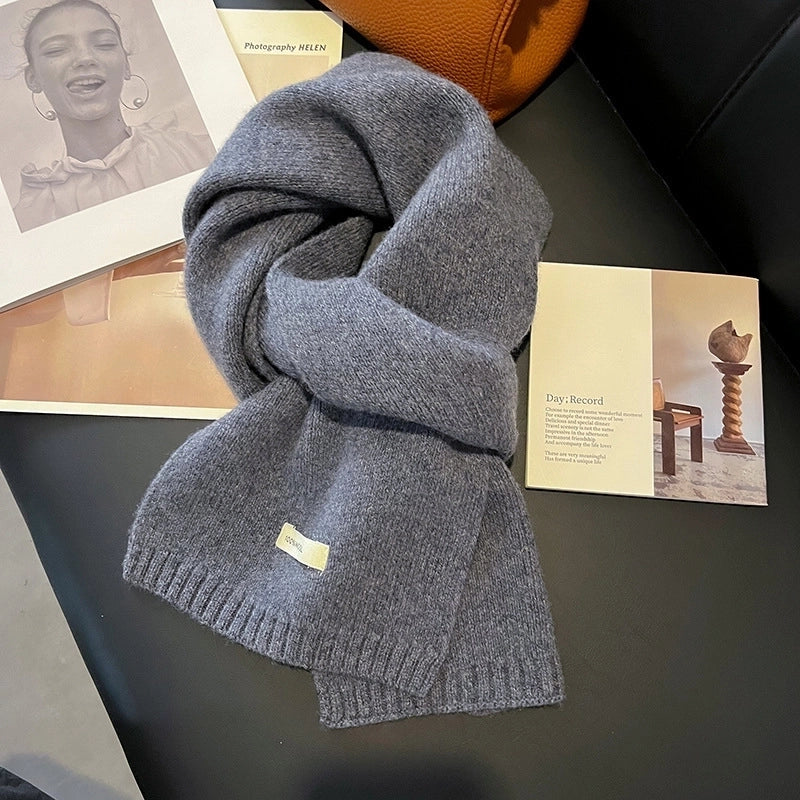 Unisex Sweet Solid Color Fleece Scarf