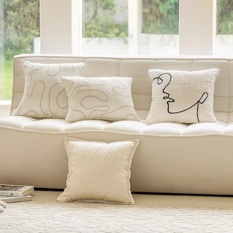 Linen Sofa Pillow Case  Modern Simple Model Room Living Room Pillow Bedside Cushion Waist Pillow Case