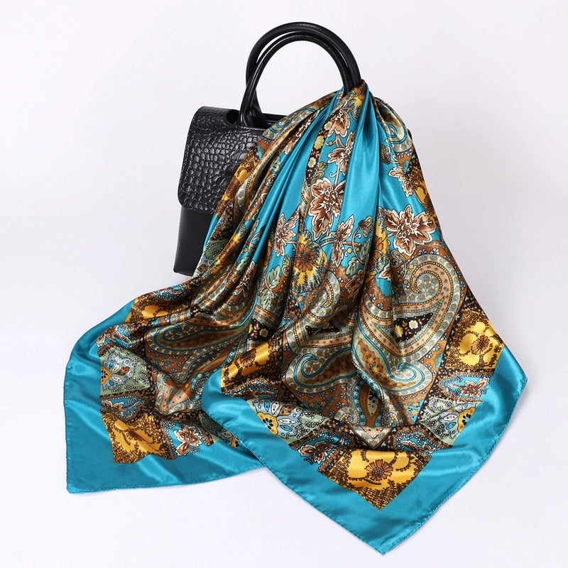 Women's Elegant Vintage Style Lady Printing Polyester Printing Silk Scarf