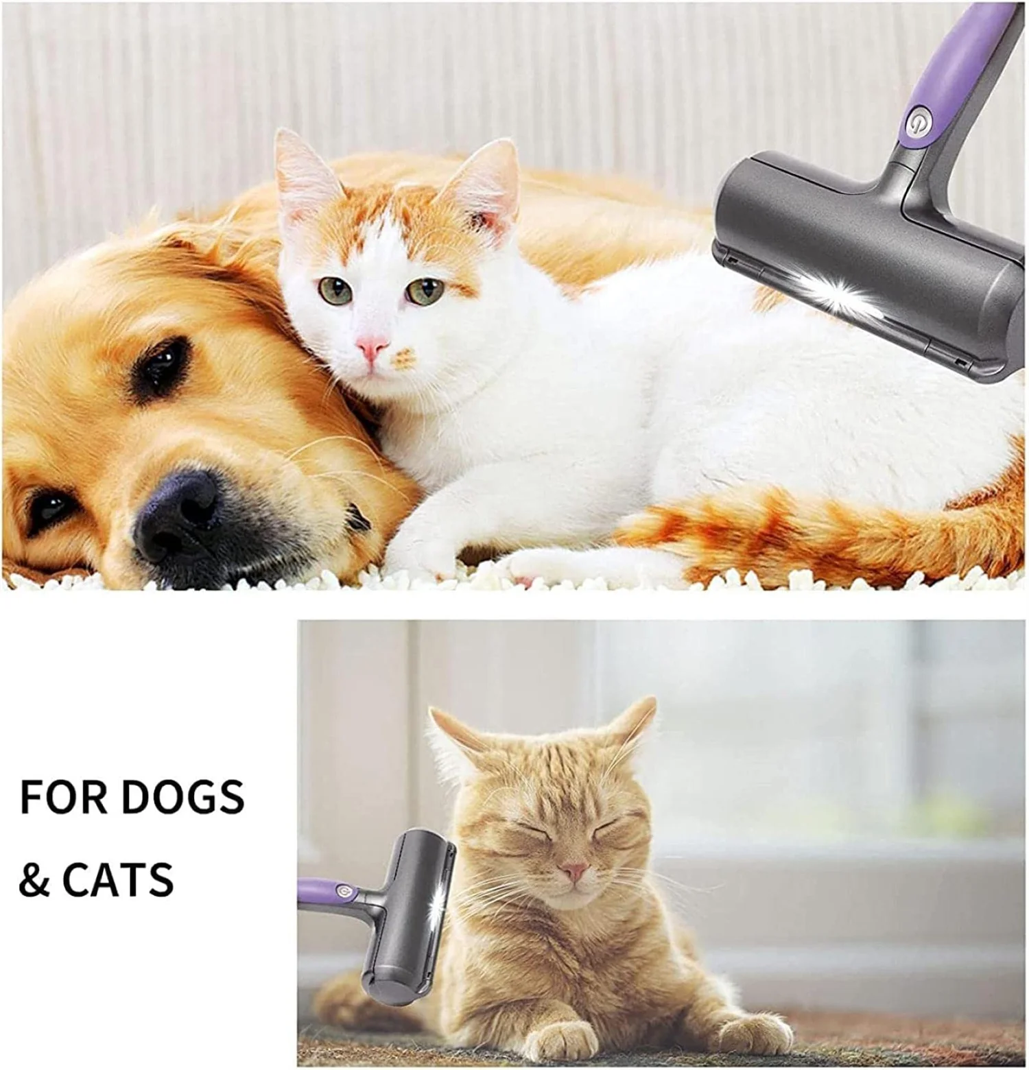 Led light self cleaning washable reusable pet grooming slicker pet fur remover tool cat dog hair roller brush