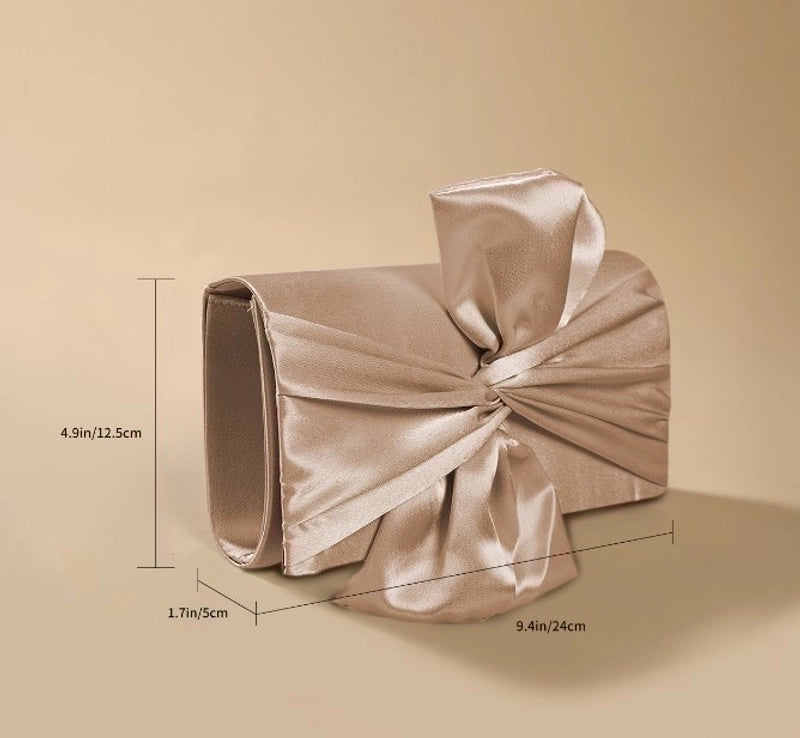 Champagne Red Silver Polyester Solid Color Evening Bags