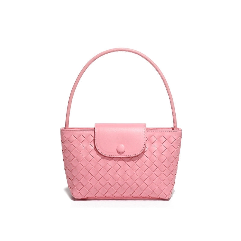 Women's Medium Pu Leather Solid Color Basic Classic Style Square Magnetic Buckle Underarm Bag