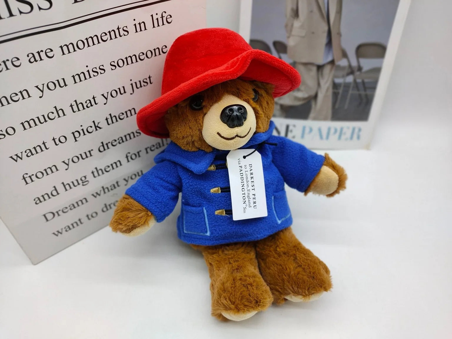 Britain Paddington Bear plush dolls Kawaii Small Bear Stuffed Dolls High Quality Children Christmas Birthday Gifts 30cm