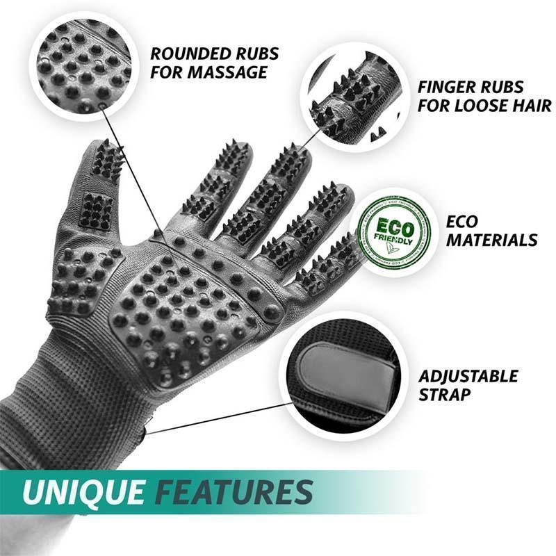 Pet Grooming Gloves. For Cats. Dogs & Horses