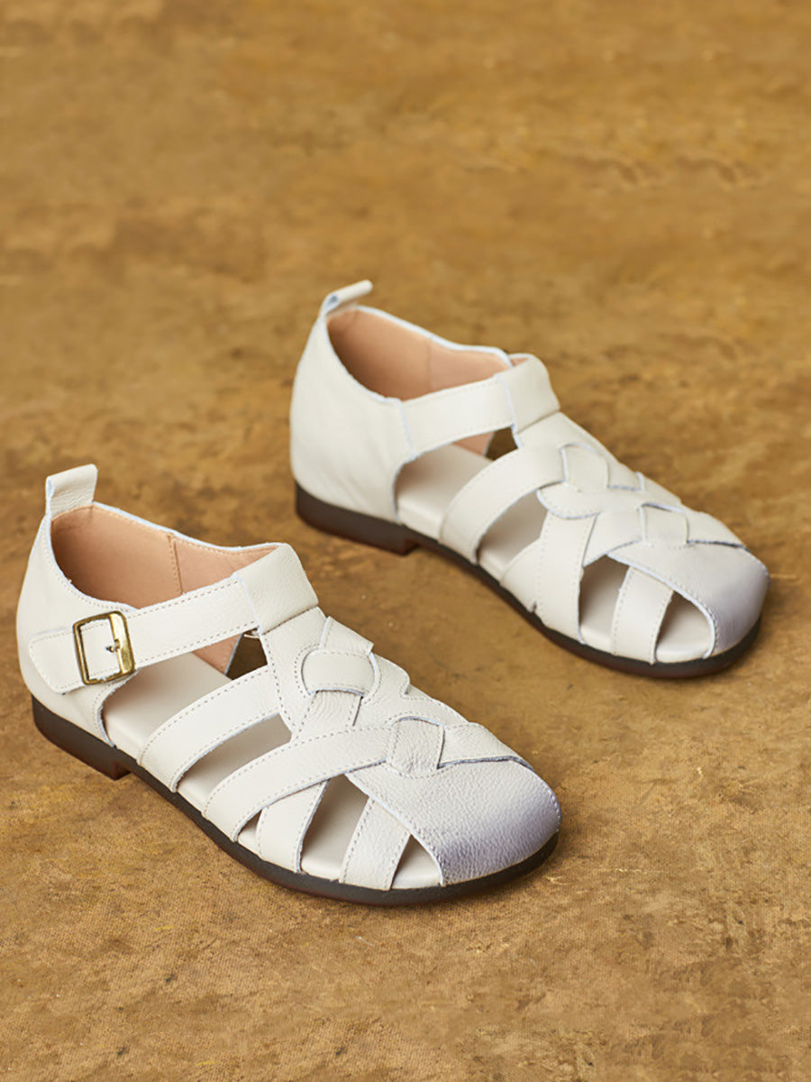 Women Casual Summer Leather Weave Sandals