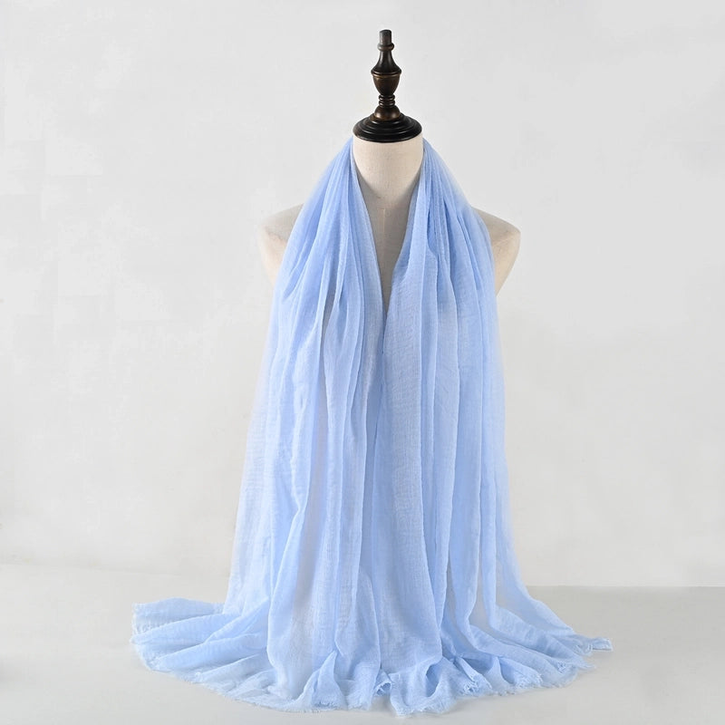 Women's Vacation Minimalist Solid Color Cotton Silk Scarf