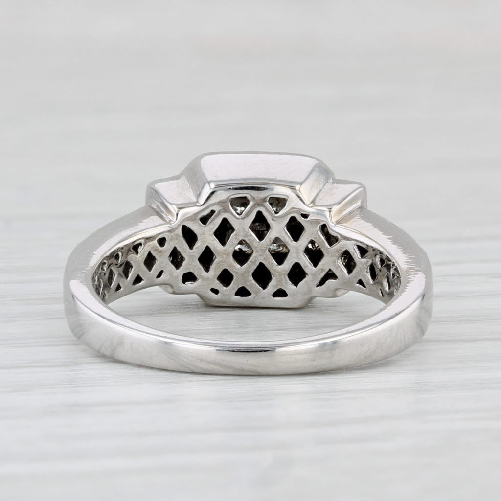 Princess Diamond Halo Engagement Ring 14k White Gold Size 7.25