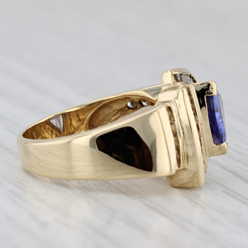 1.49ctw Tanzanite Diamond Ring 18k Yellow Gold Size 7