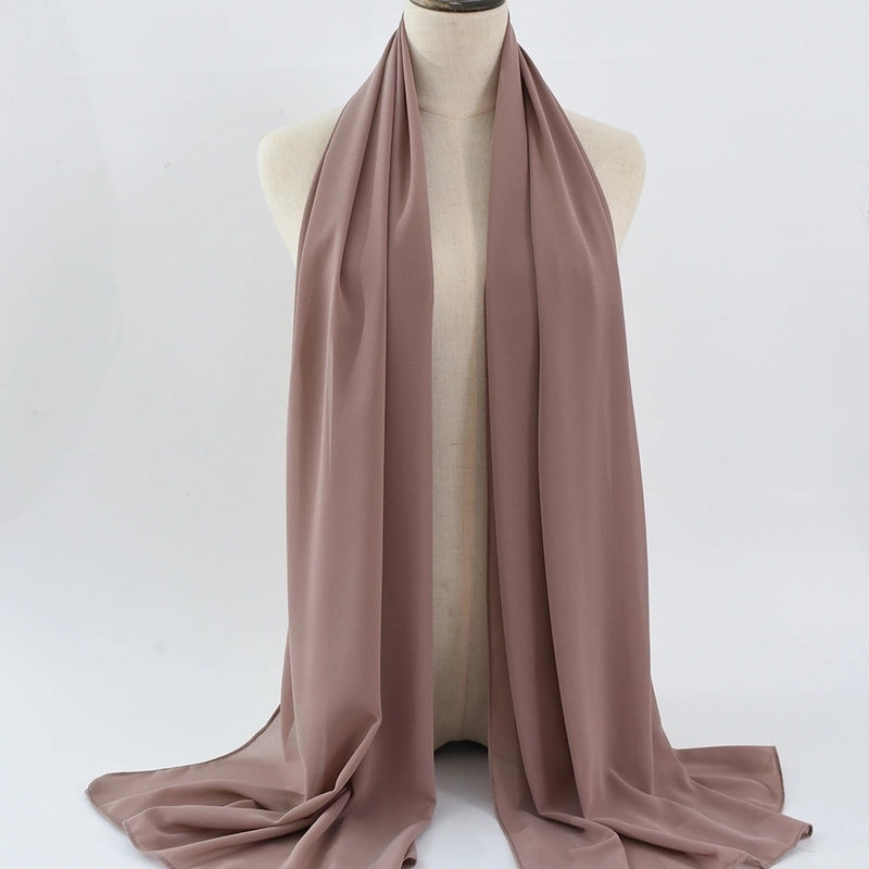 Women's Minimalist Classic Style Solid Color Satin Silk Scarf
