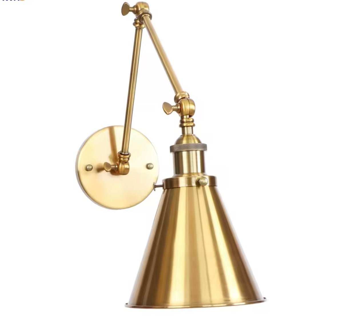 Elegant Brass Wall Sconce with Adjustable Arm
