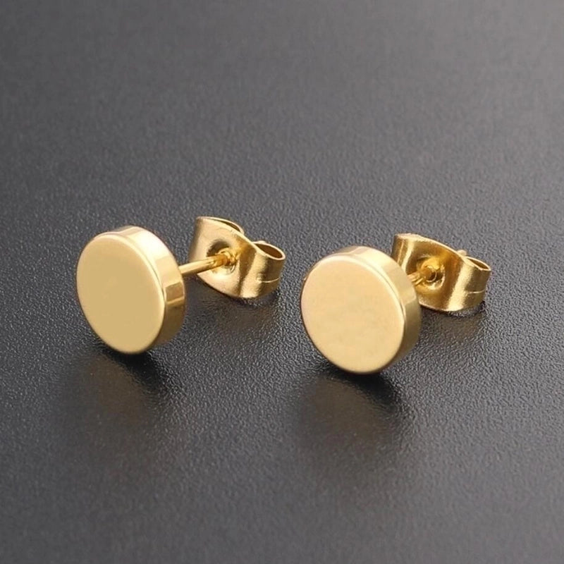 Minimalist  Geometric 304 Stainless Steel No Inlaid 18K Gold Plated Ear Studs