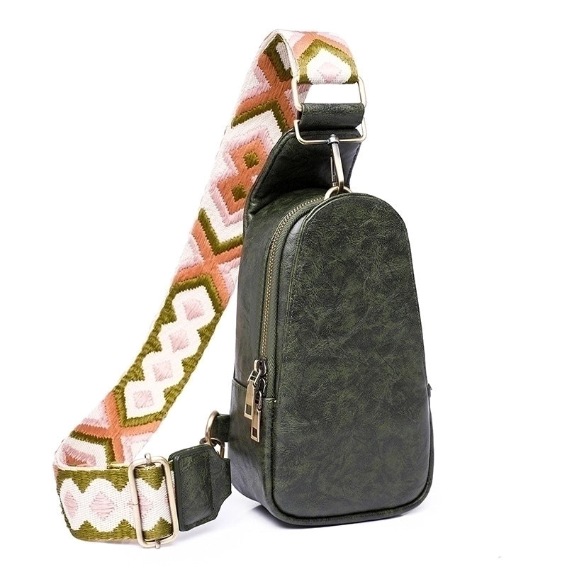 Vintage Style Fashion Color Block Pu Leather Water Repellent Waist Bags