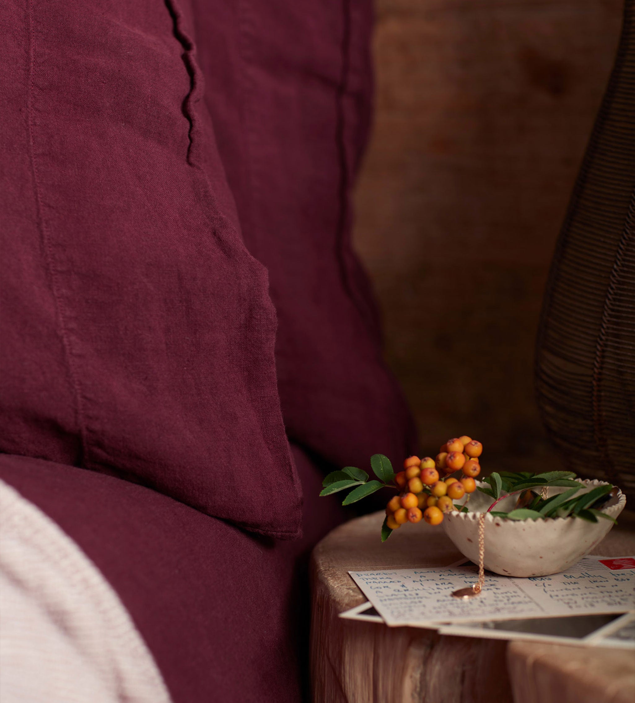 Beetroot 100% Linen Duvet Cover