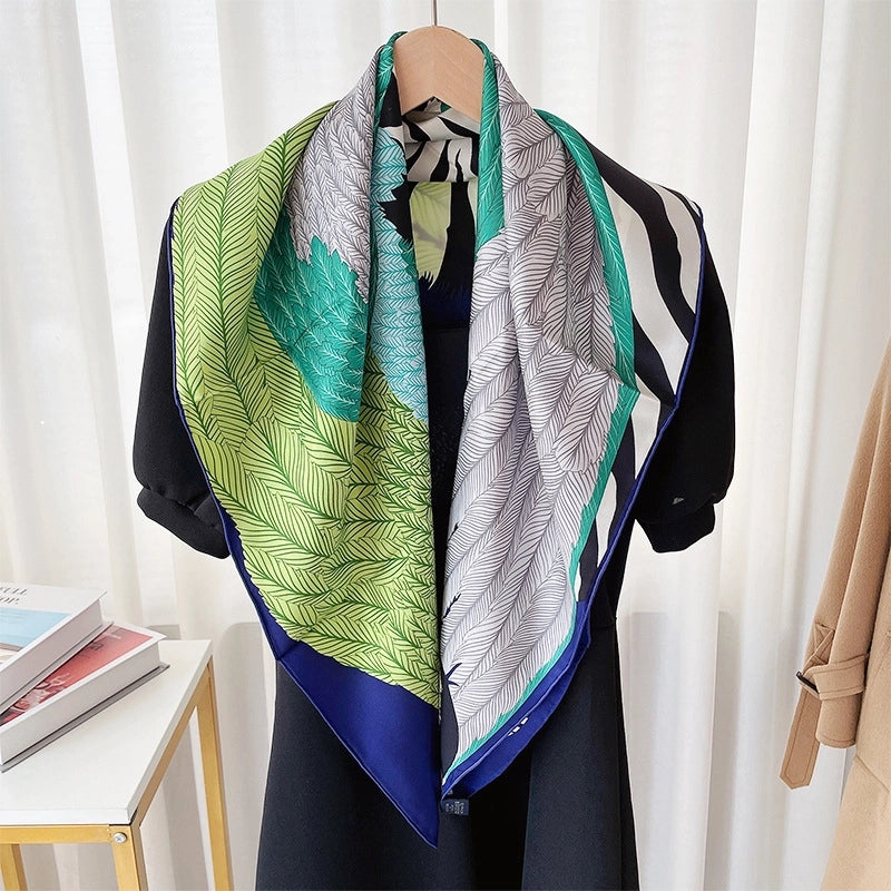 Women's Elegant Lady Printing Silk Twill Printing (Printing) Silk Scarf