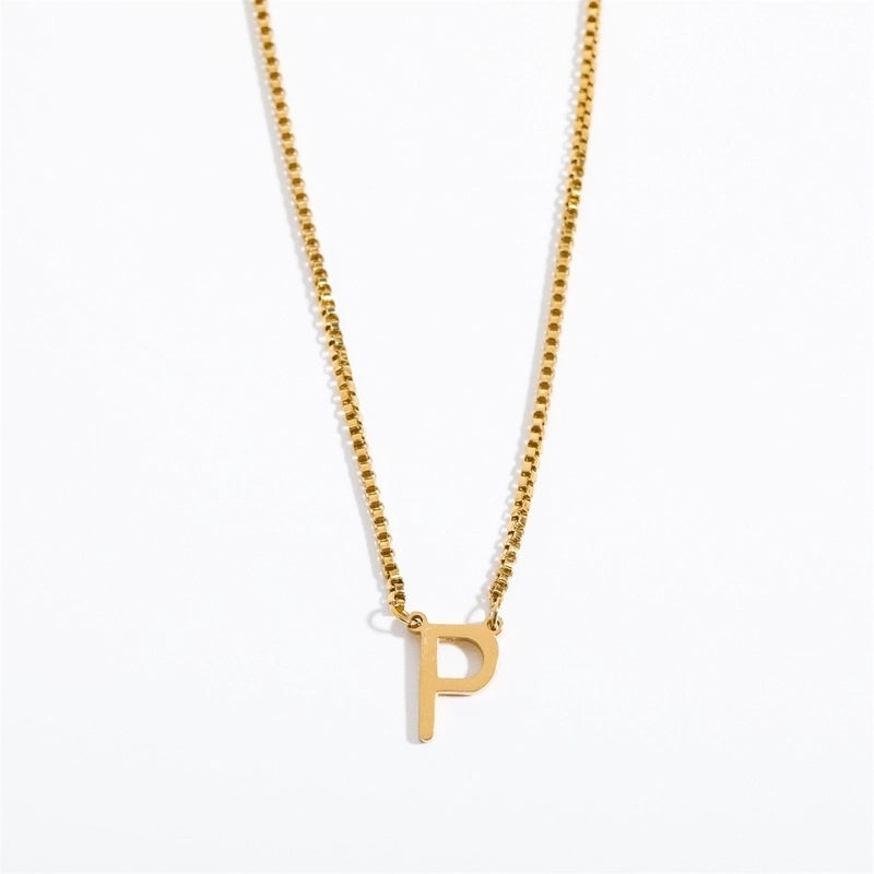 201 Stainless Steel 304 Stainless Steel Gold Plated Minimalist Letter Pendant Necklace