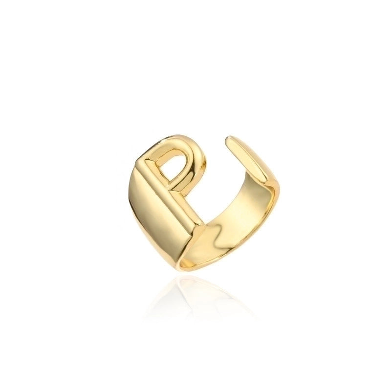 New 18k Copper Gold-plated Alphabet Open Ring
