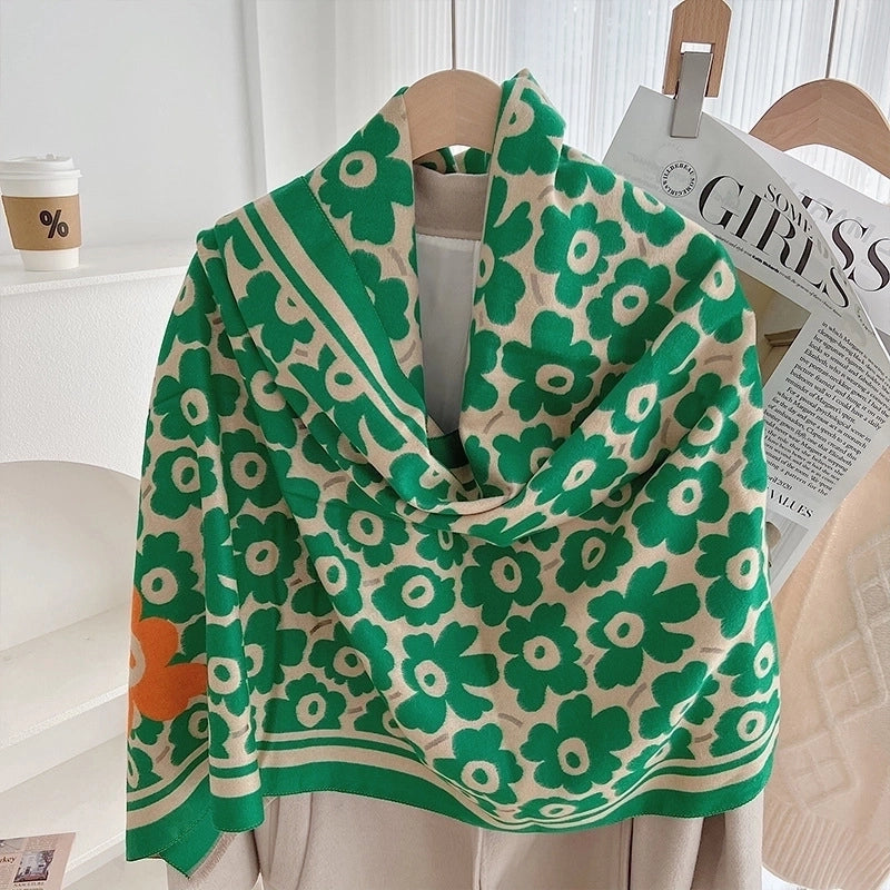 Women's Minimalist Commute Color Block Viscose Fiber Printing Scarf