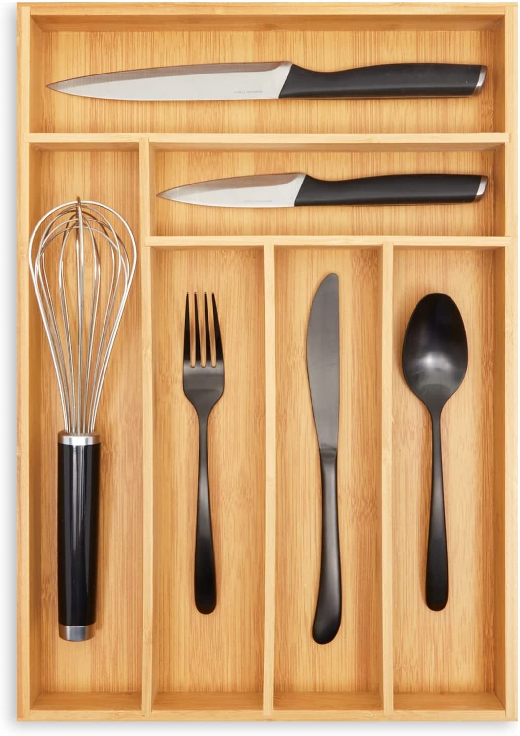 Wooden Cutlery Drawer Organizer For Kitchen. Cutlery And Cutlery Storage With 6 Slots