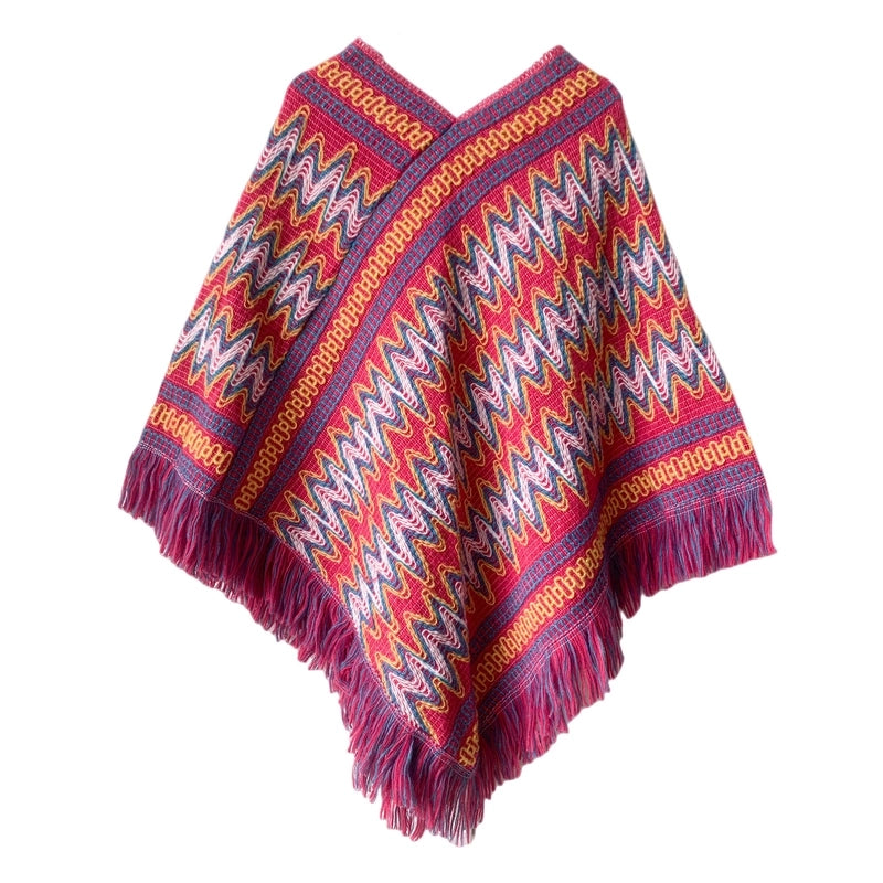 Unisex Streetwear Stripe Acrylic Tassel Shawl