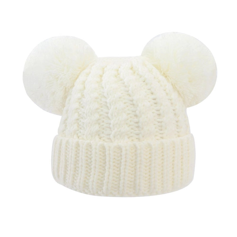 Children Unisex Sweet Minimalist Solid Color Pom Poms Wool Cap