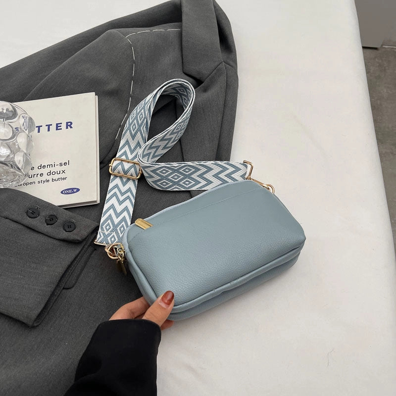 Women's Pu Leather Geometric Solid Color Elegant Classic Style Square Zipper Shoulder Bag Crossbody Bag