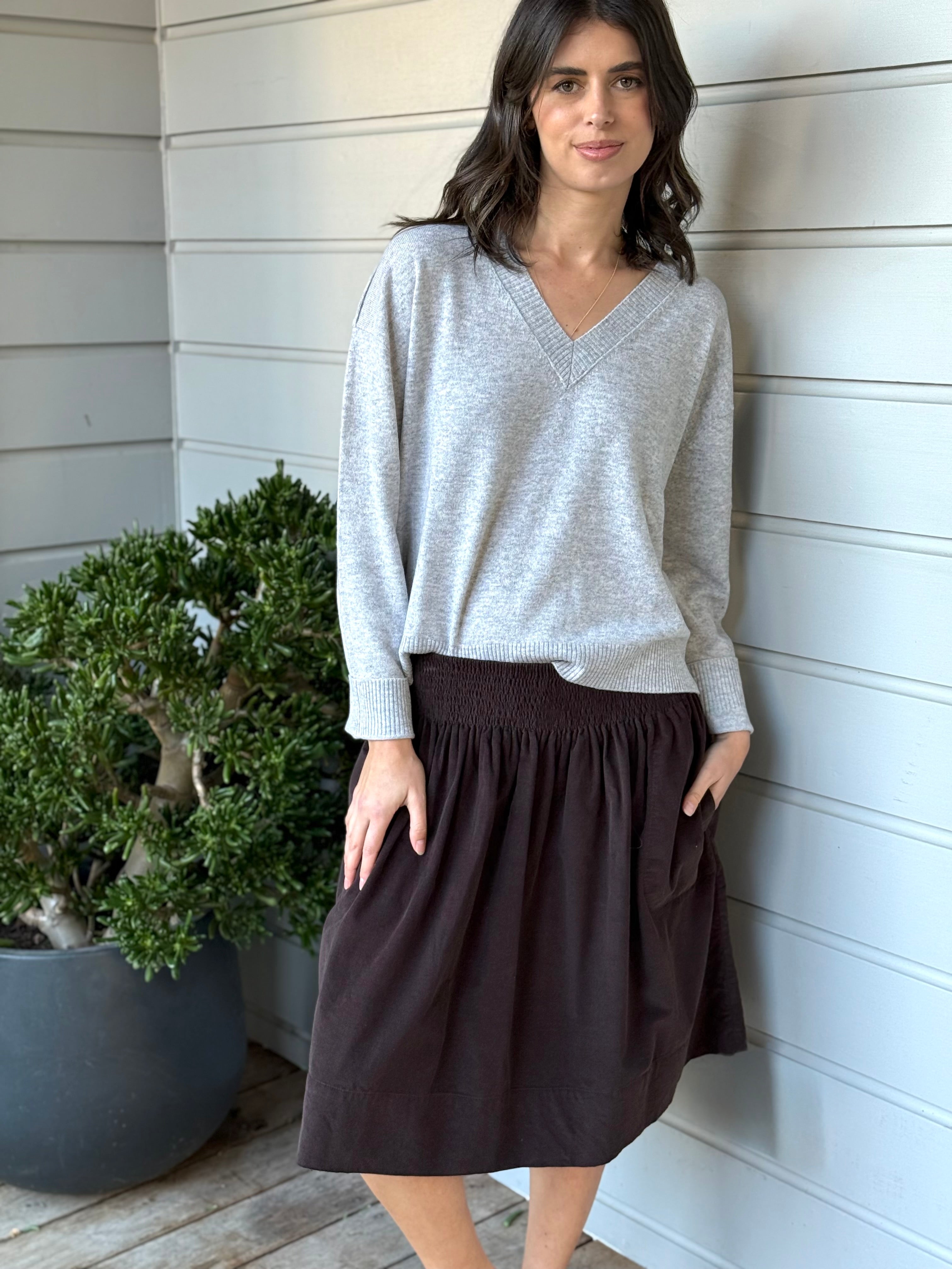 zoe skirt - chocolate cord