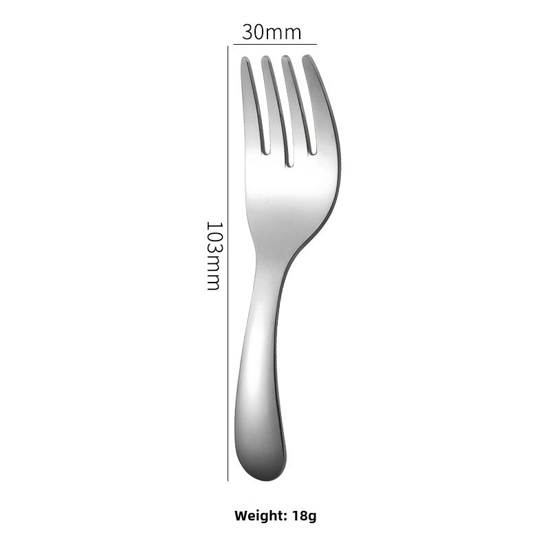 304 Stainless Steel Short Handle Spoon Mini Children's Tableware Ice Cream Dessert Spoon Tea Spoon Outdoor Travel Convenient