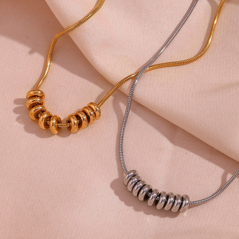 Minimalist Stripe Geometric Stainless Steel 18K Gold Plated Necklaces