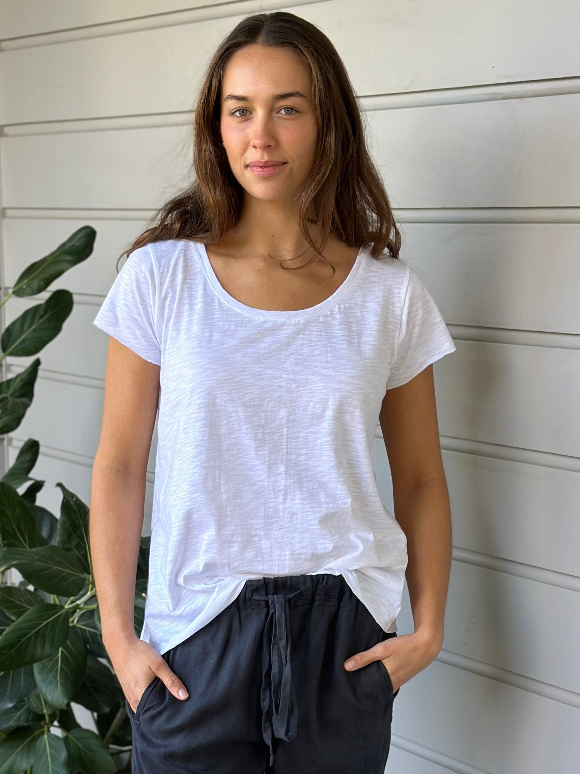 charlie tee -white cotton