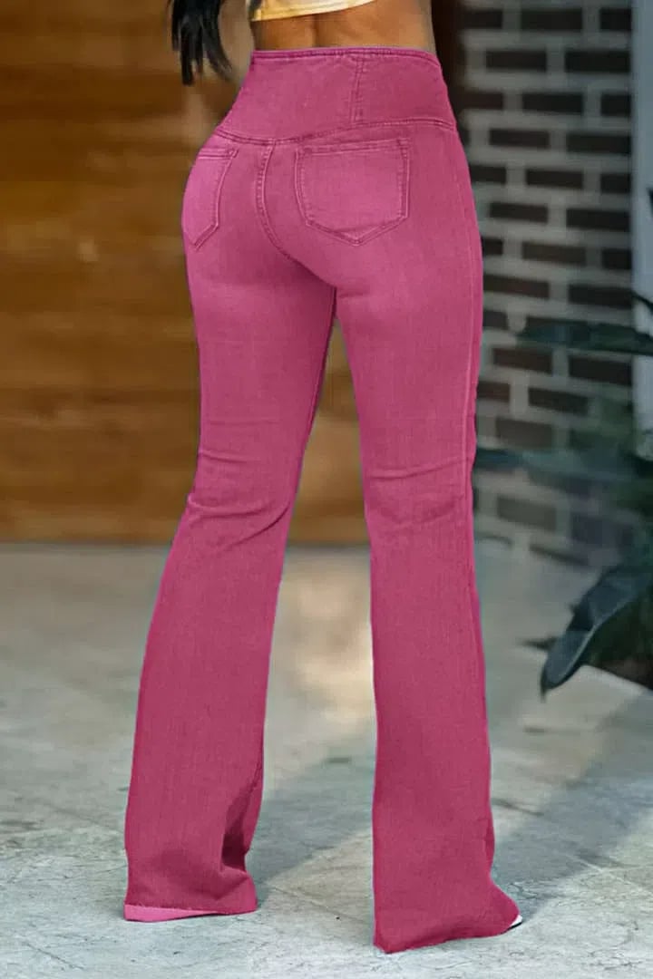 🔥Promotion-Wash Wrap Mid Rise Stretchy Flare Jeans