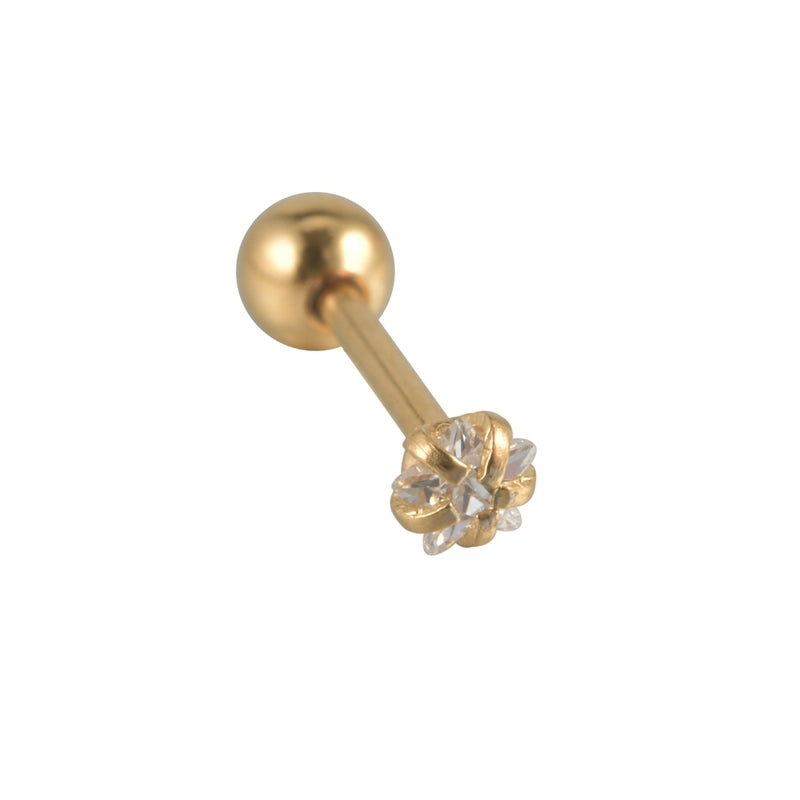 1 Piece Ear Cartilage Rings & Studs Casual Elegant Vacation Star 304 Stainless Steel Inlay Zircon 18K Gold Plated Lip Rings Ear Cartilage Rings & Studs