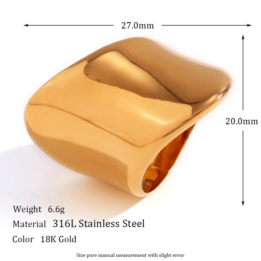Fashion Creative Circle Geometric Stainless Steel 18K Gold Plated Rings