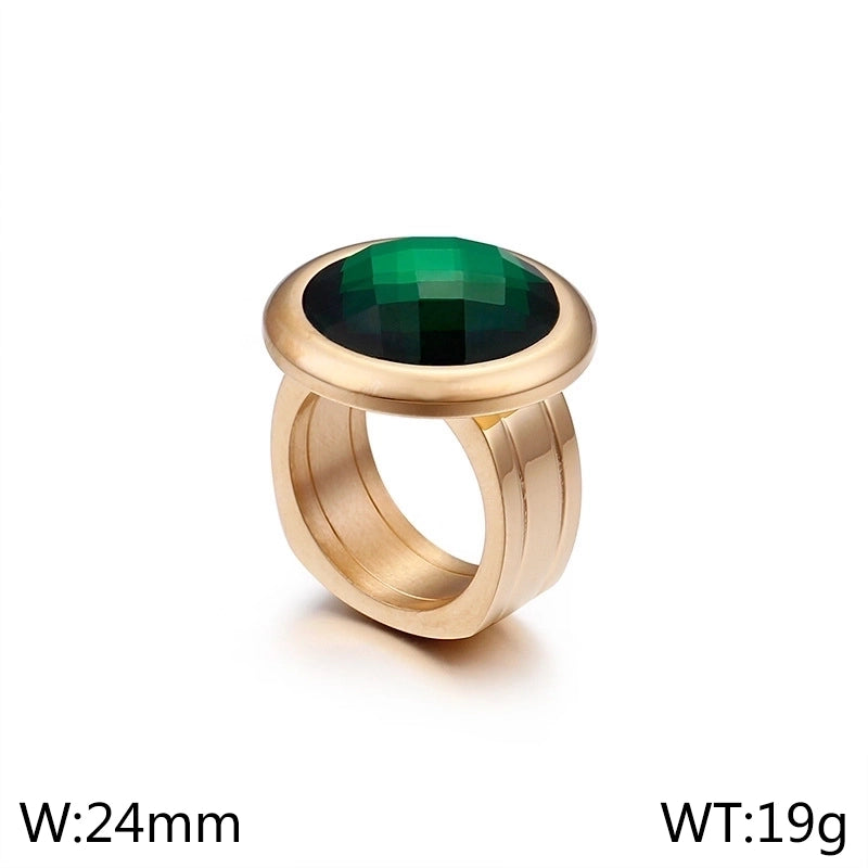 Titanium Steel 18K Gold Plated Fashion Plating Geometric No Inlaid