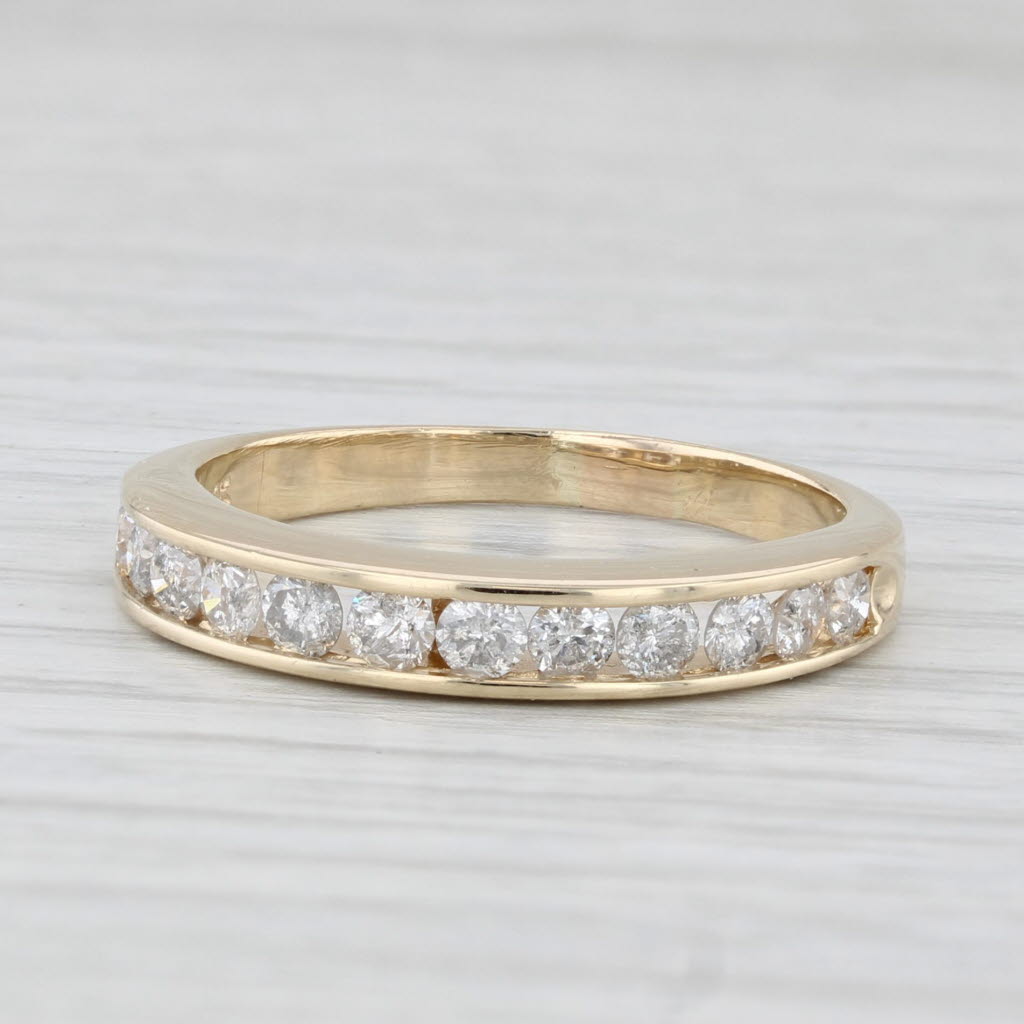 0.60ctw Diamond Wedding Band 14k Yellow Gold Size 8.5 Stackable Anniversary Ring