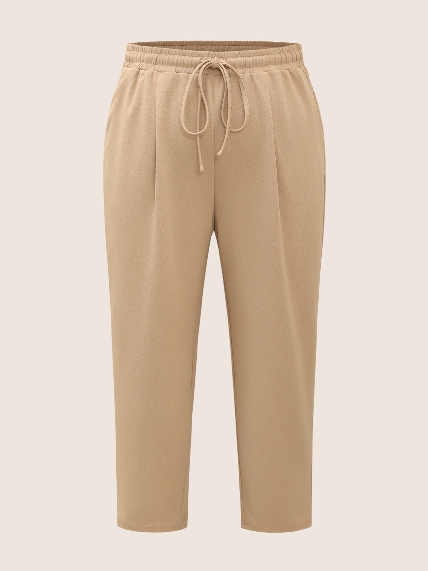 Solid Drawstring Elastic Waist Pencil Pants