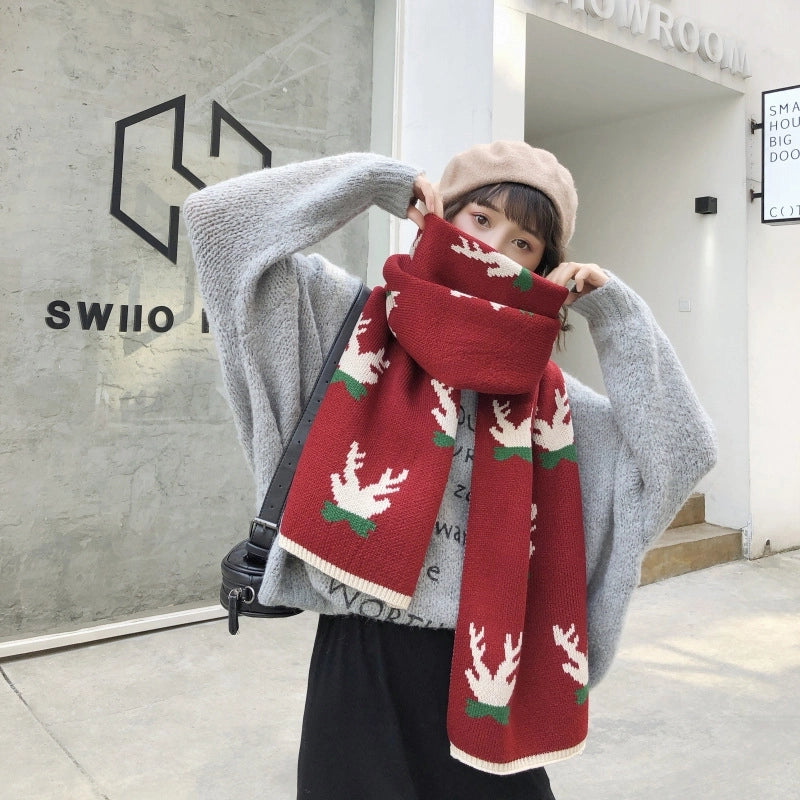 Women's Minimalist Classic Style Color Block Acrylic Scarf
