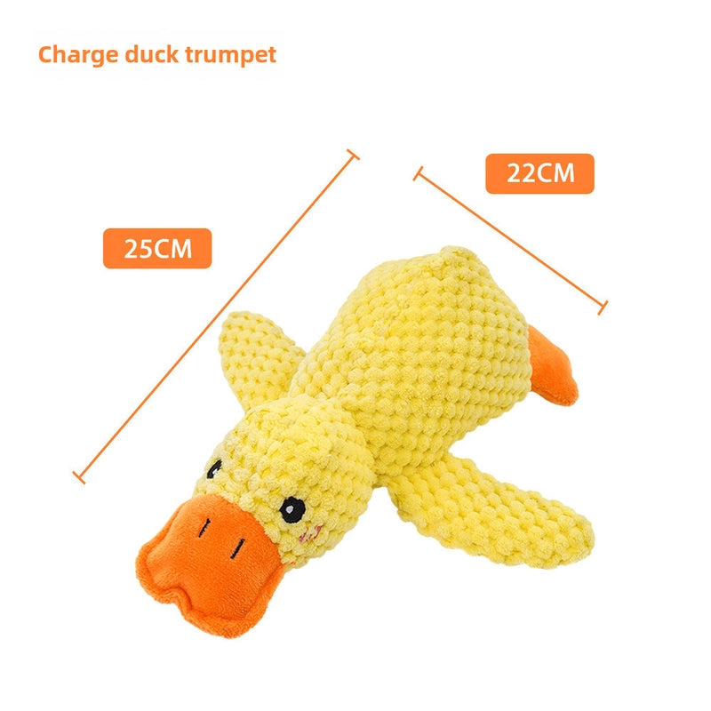 Cat Yellow Duck Dog Toy Plush Bite-Resistant Molar Sound Solving Artifact Golden Corgi Pet Supplies