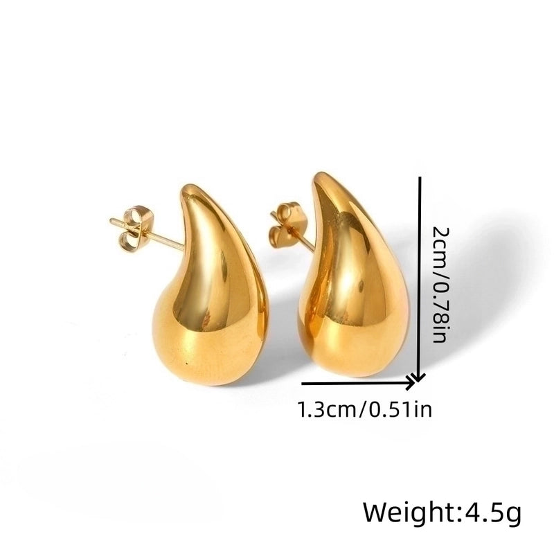 1 Pair Casual Solid Color Plating Stainless Steel Gold Plated Silver Plated Ear Studs