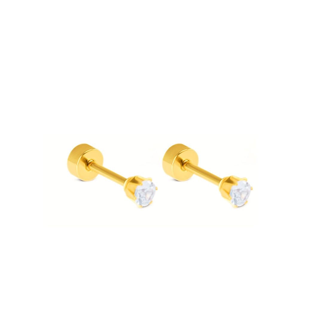 3mm Diamond studs - Gold