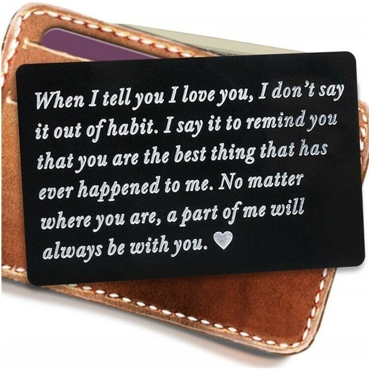 Mini Laser Engraved Wallet Card. Commemorative Card