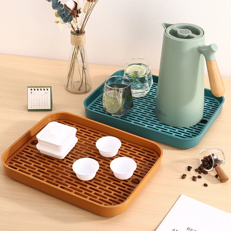 Tea Tray Household Tray Light Luxury Modern Draining Small Tea Set  Living Room Kitchen