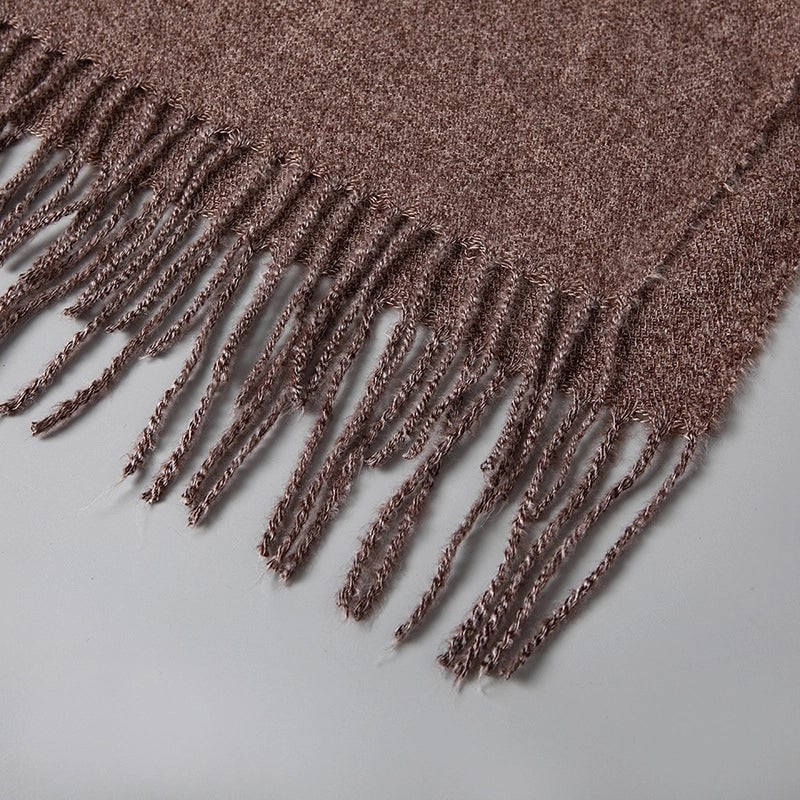 Unisex Minimalist Solid Color Polyester Scarf